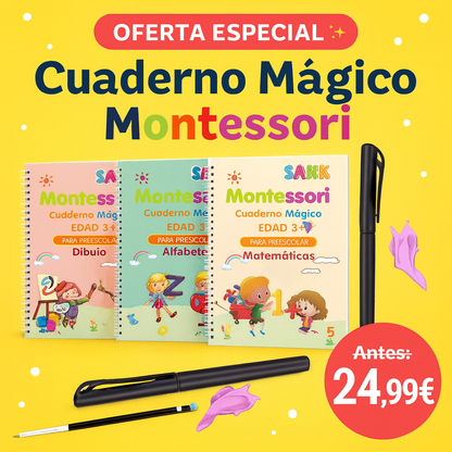 4 Cuadernos mágicos de escritura para Niñas y Niños
